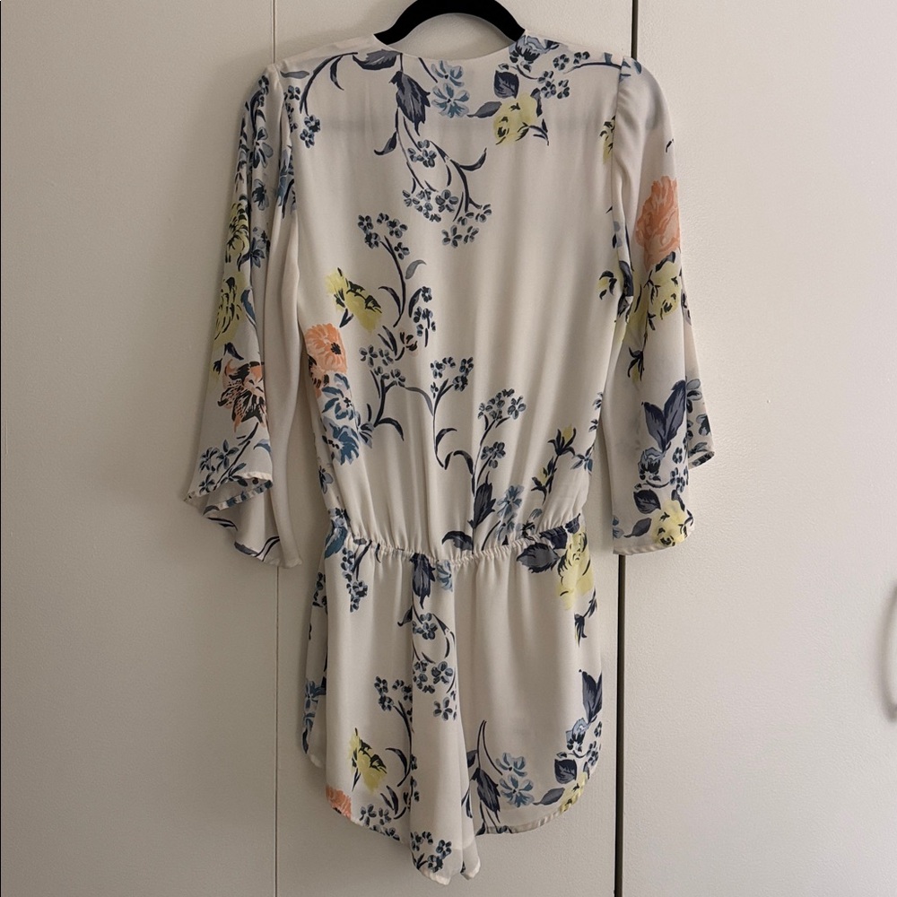 Lulus Sing the Blooms Cream Floral Print Romper - Picture 5 of 6